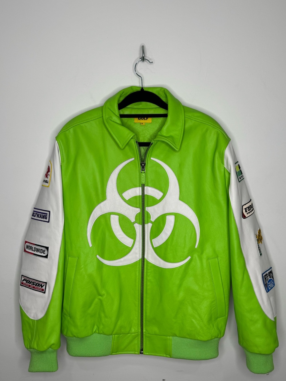 Golf Wang Racing Leather Jacket Green Men’s XL